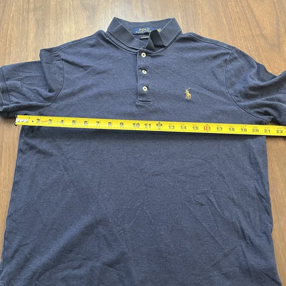 Polo Ralph Lauren Polo M Mens S/S Classic Blue Gray Flesh Pony Preppy Cotton